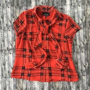 Evan Picone Petite Plaid Blouse